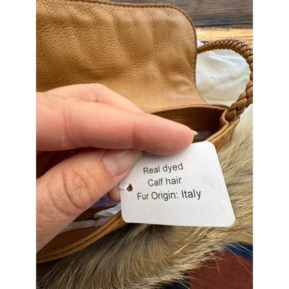 Jimmy Choo Leah Fox Fur Leather Crossbody Bag NWT $3,650 Boho Chic RARE Sold out - Picture 7 of 10